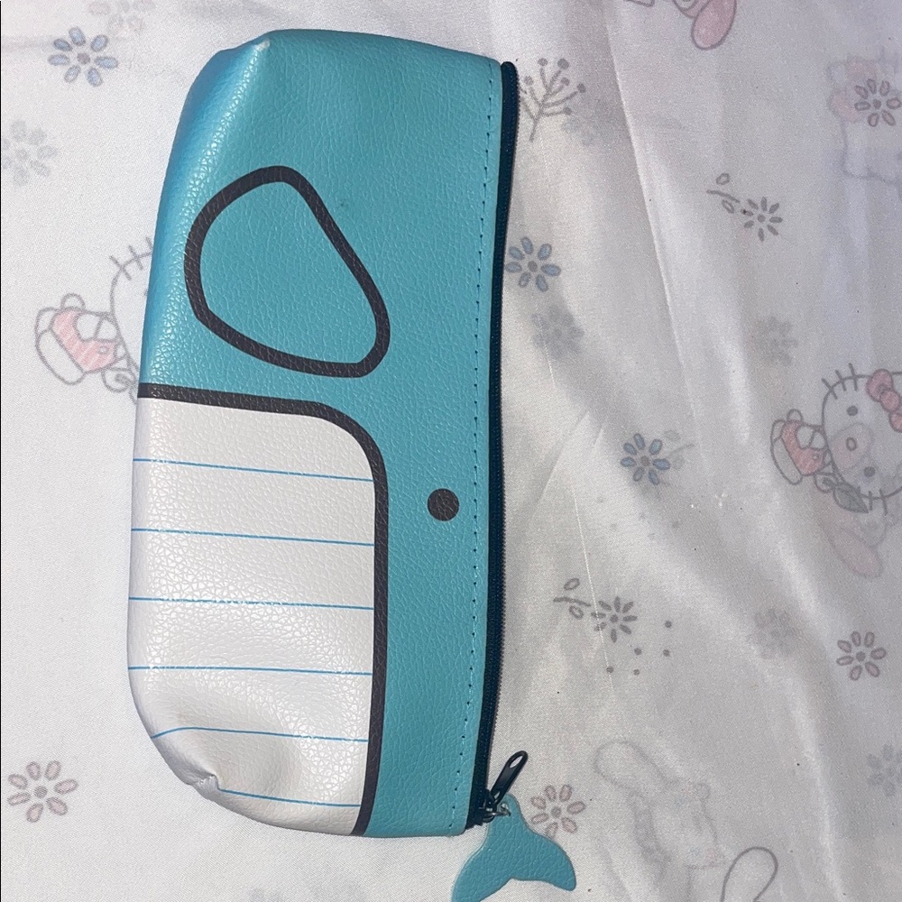 Blue and White Whale Pencil Case